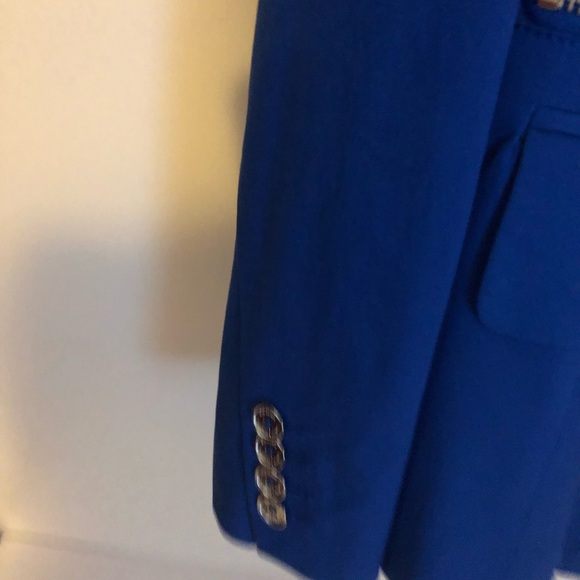 Michael Kors Women's Royal Blue 1-Button Career Blazer Cotton-Blend Lined… - Picture 3 of 6